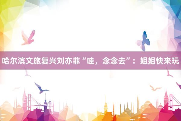 哈尔滨文旅复兴刘亦菲“哇，念念去”：姐姐快来玩